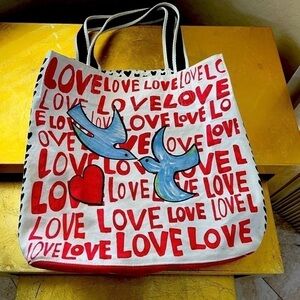 Brighton Large Love Canvas Tote